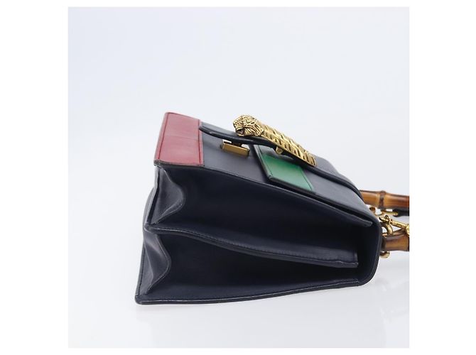 GUCCI Dionysos Bamboo Sherry Line Bag Leather 2way Navy 448075 Auth 208278M - Jerrillo - vista 4