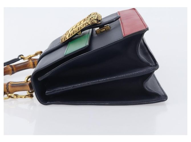 GUCCI Dionysos Bamboo Sherry Line Bag Leather 2way Navy 448075 Auth 208278M - Jerrillo - vista 5