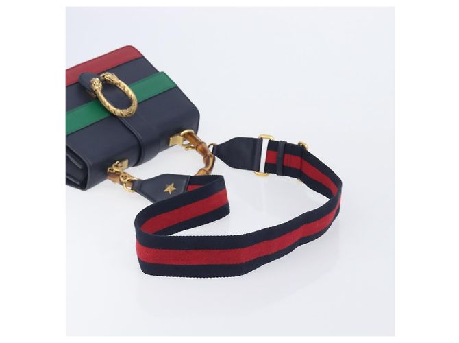 GUCCI Dionysos Bamboo Sherry Line Bag Leather 2way Navy 448075 Auth 208278M - Jerrillo - vista 9