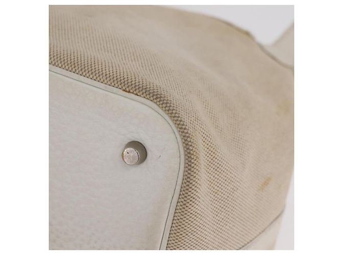 Hermès HERMES Picotan MM Bolsa de Mão Canvas Beige Silver Auth 208376 - Jerrillo - vista 14