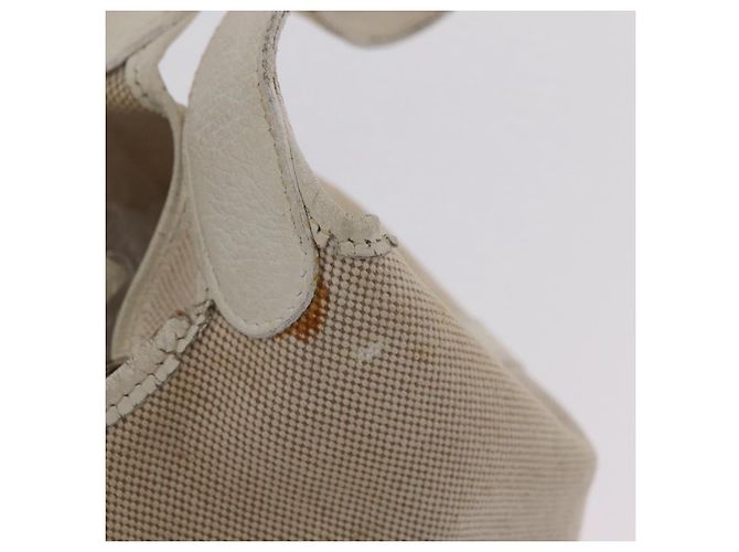 Hermès HERMES Picotan MM Bolsa de Mão Canvas Beige Silver Auth 208376 - Jerrillo - vista 17