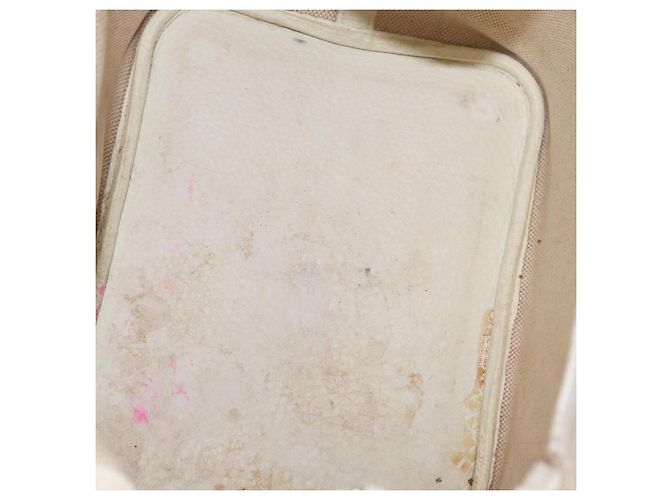 Hermès HERMES Picotan MM Bolsa de Mão Canvas Beige Silver Auth 208376 - Jerrillo - vista 19