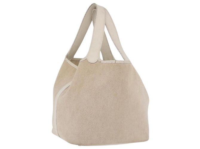 Hermès HERMES Picotan MM Bolsa de Mão Canvas Beige Silver Auth 208376 - Jerrillo - vista 2