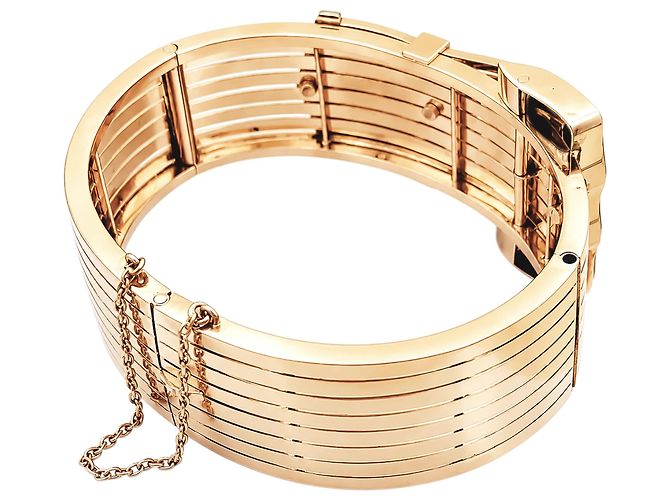 Autre Marque Bracciale "Ceinture" oro rosa, platino, diamanti. - vista 3