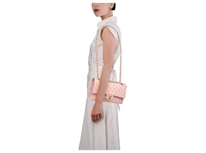 Borsa CHANEL Timeless/Classique in Pelle Rosa - 104069 - vista 13