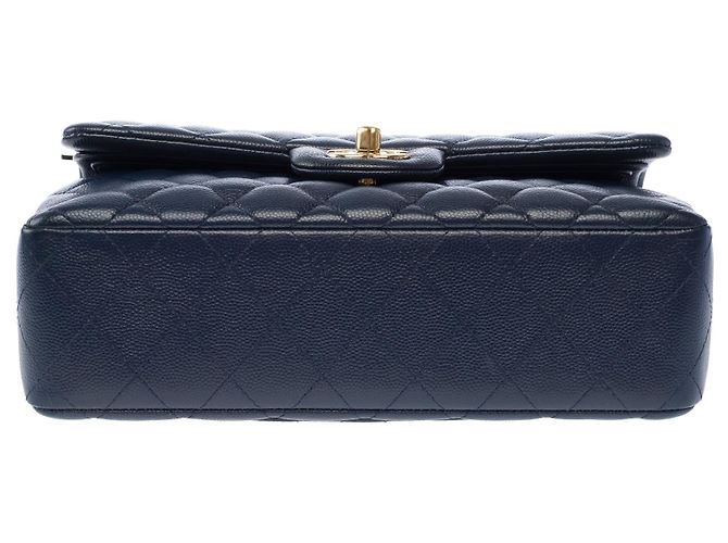 Borsa CHANEL Timeless/Classique in Pelle Blu Navy - 104049 - vista 11