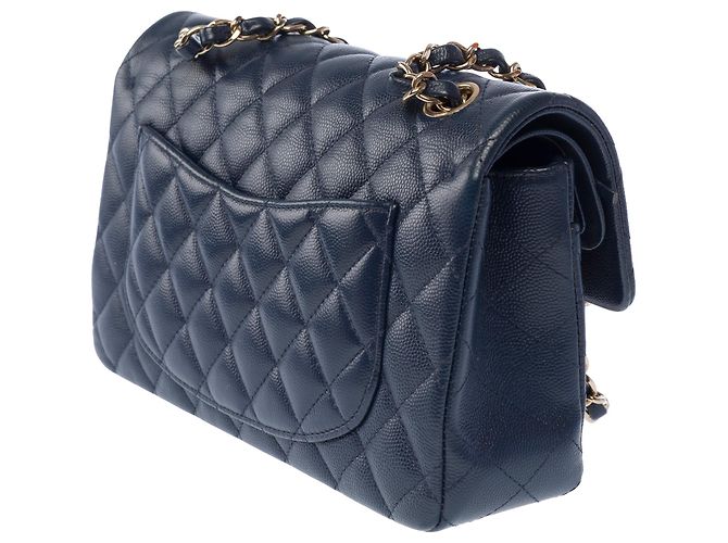 Borsa CHANEL Timeless/Classique in Pelle Blu Navy - 104049 - vista 2