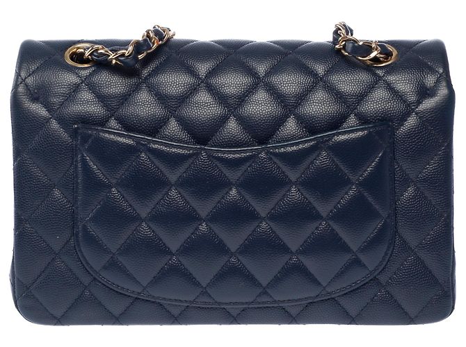 Borsa CHANEL Timeless/Classique in Pelle Blu Navy - 104049 - vista 5