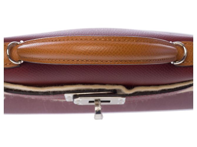 Hermès Sac HERMES Kelly Mini en Cuir Rouge - 104072 - vue 11