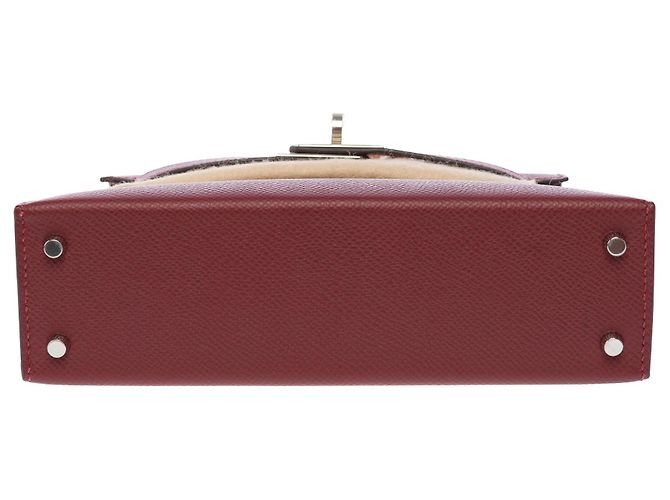 Hermès Sac HERMES Kelly Mini en Cuir Rouge - 104072 - vue 12