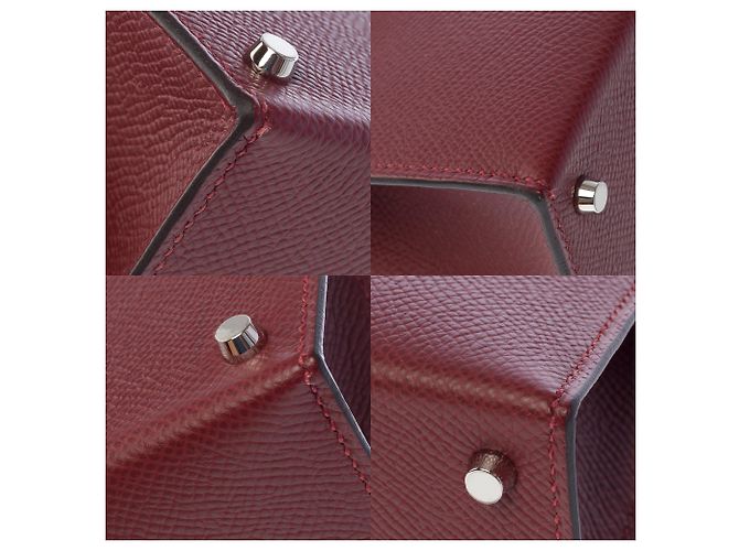 Hermès Sac HERMES Kelly Mini en Cuir Rouge - 104072 - vue 13