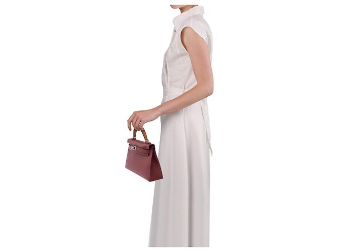 Hermès Sac HERMES Kelly Mini en Cuir Rouge - 104072 - vue 14