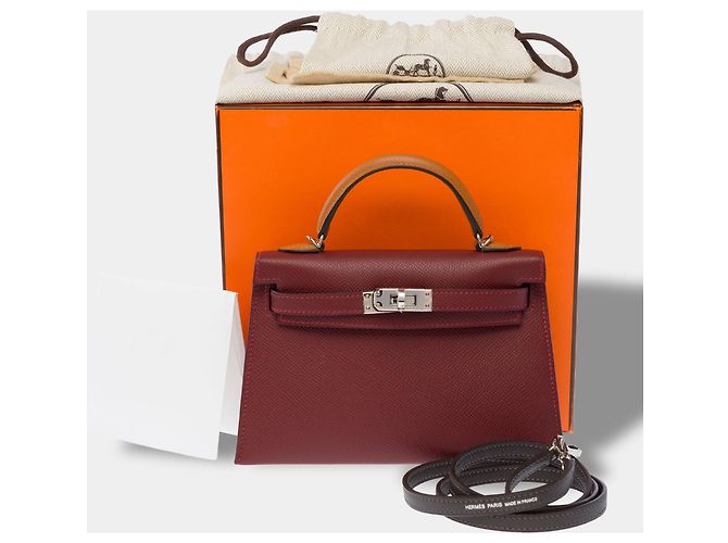 Hermès Sac HERMES Kelly Mini en Cuir Rouge - 104072 - vue 3