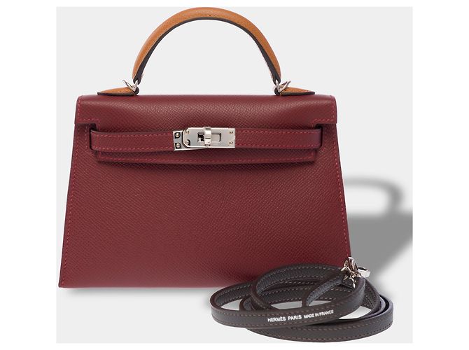Hermès Sac HERMES Kelly Mini en Cuir Rouge - 104072 - vue 4