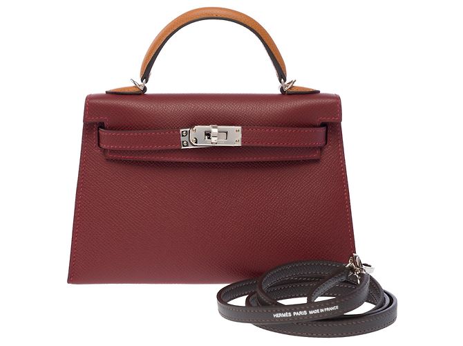 Hermès Sac HERMES Kelly Mini en Cuir Rouge - 104072 - vue 5