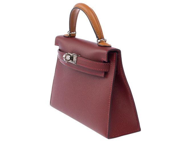 Hermès Sac HERMES Kelly Mini en Cuir Rouge - 104072 - vue 7