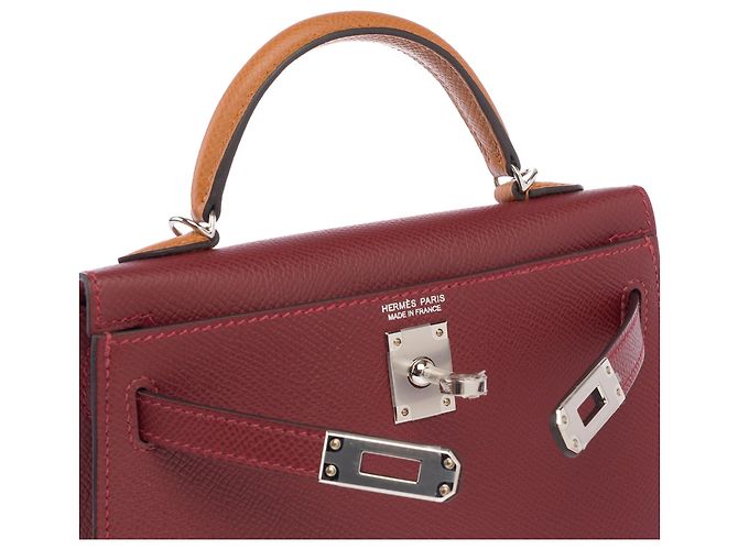 Hermès Sac HERMES Kelly Mini en Cuir Rouge - 104072 - vue 8