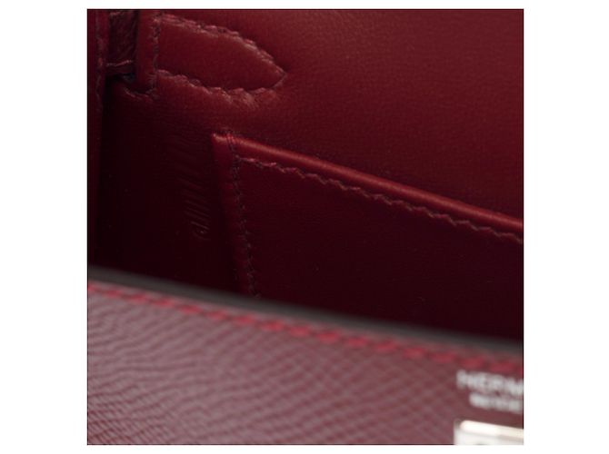 Hermès Sac HERMES Kelly Mini en Cuir Rouge - 104072 - vue 9