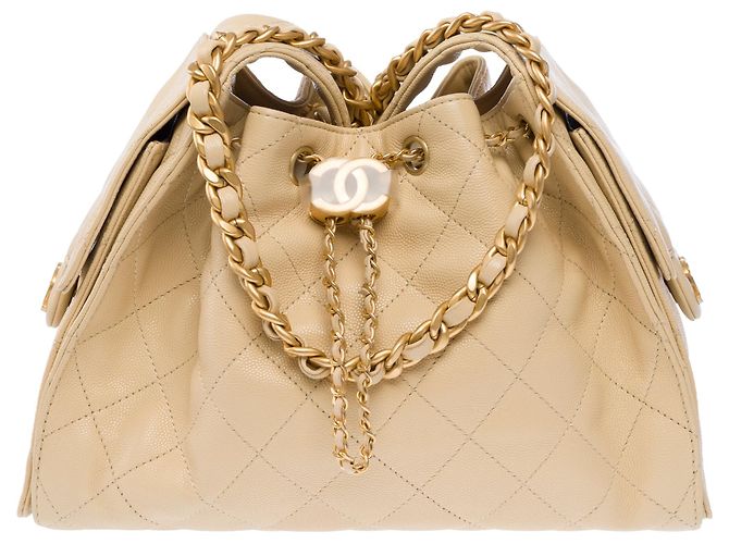 Borsa CHANEL in Pelle Beige - 104054 - vista 3