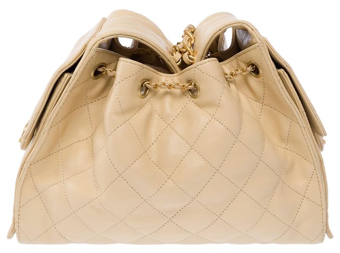 Borsa CHANEL in Pelle Beige - 104054 - vista 4