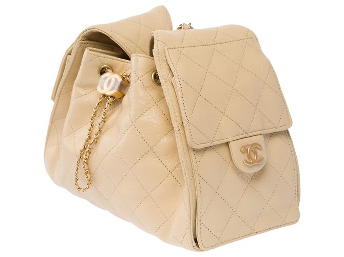 Borsa CHANEL in Pelle Beige - 104054 - vista 5