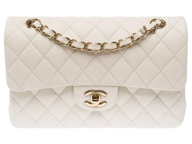 Borsa CHANEL Timeless/Classique in Pelle Bianca - 104050 - vista 5