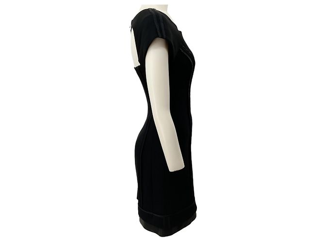 Vestido Rag & Bone Black Mies com acabamento em cetim e couro - vista 2