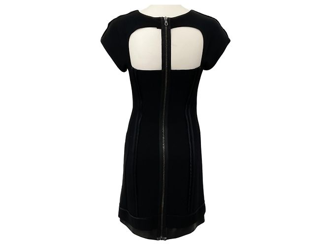 Vestido Rag & Bone Black Mies com acabamento em cetim e couro - vista 3