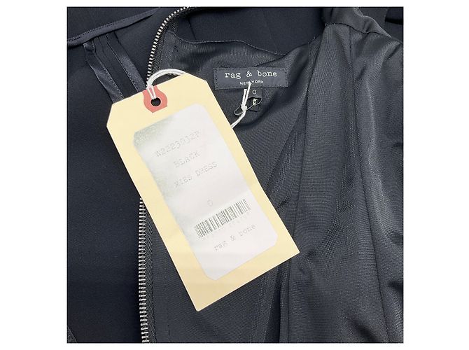 Vestido Rag & Bone Black Mies com acabamento em cetim e couro - vista 4