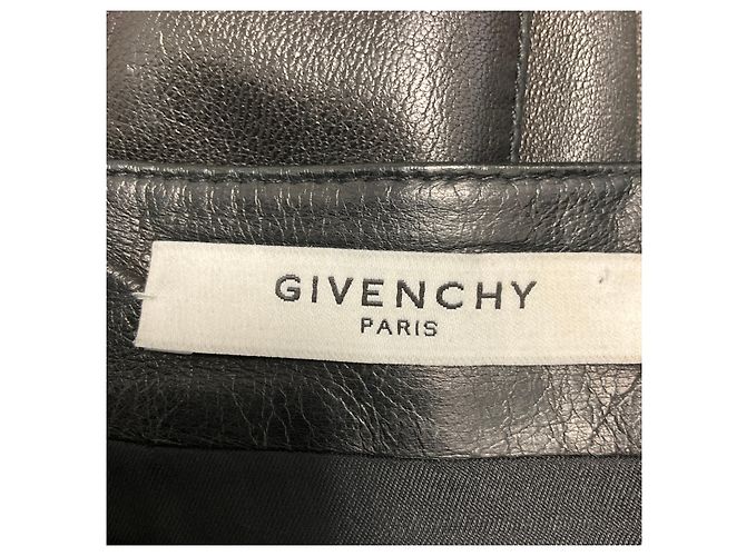 Falda Givenchy de piel de cordero negra con cremallera trasera plateada - vista 4