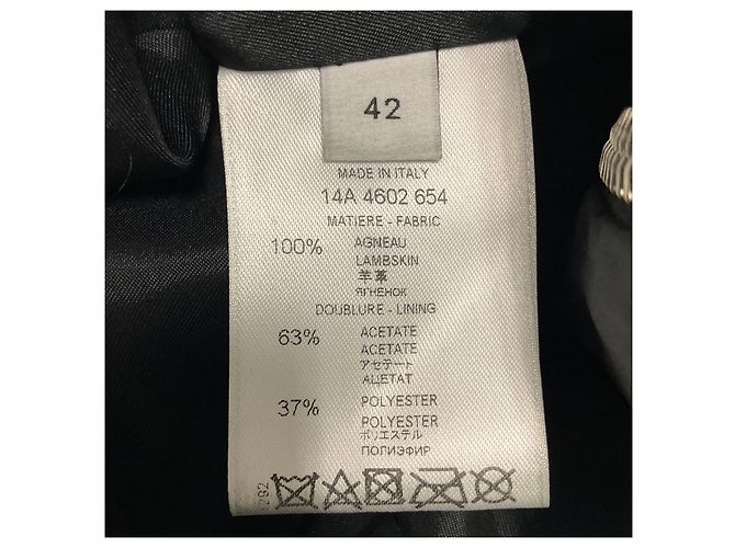 Falda Givenchy de piel de cordero negra con cremallera trasera plateada - vista 5