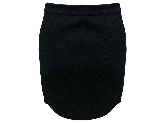 Minifalda de tweed de lana negra Alessandra Rich - vista 3