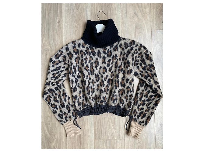 Sacai Strickpullover mit Rollkragen und Leopardenprint - Ansicht 2