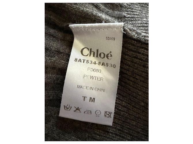 Chloé langer brauner Kaschmir-Rippstrick-Cardigan - Ansicht 7