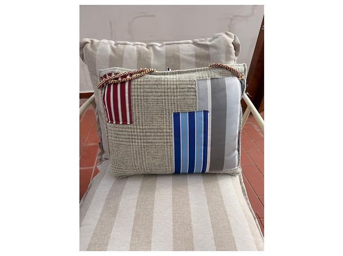 Thom Browne Pillow Clutch Patchwork en lana Prince de Gales - vista 2