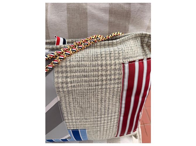 Thom Browne Pillow Clutch Patchwork en lana Prince de Gales - vista 3