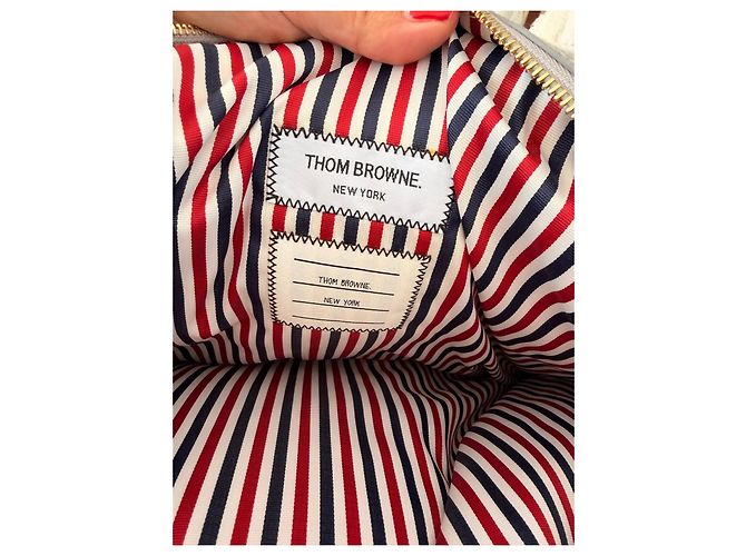 Thom Browne Pillow Clutch Patchwork en lana Prince de Gales - vista 6