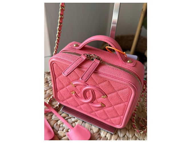 Chanel Vanity Case Cuir Rose - vue 2