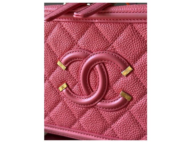 Chanel Vanity Case Cuir Rose - vue 3