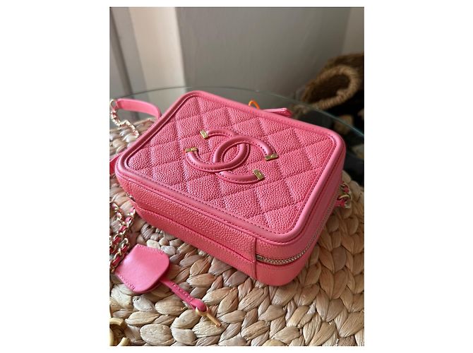 Chanel Vanity Case Cuir Rose - vue 6