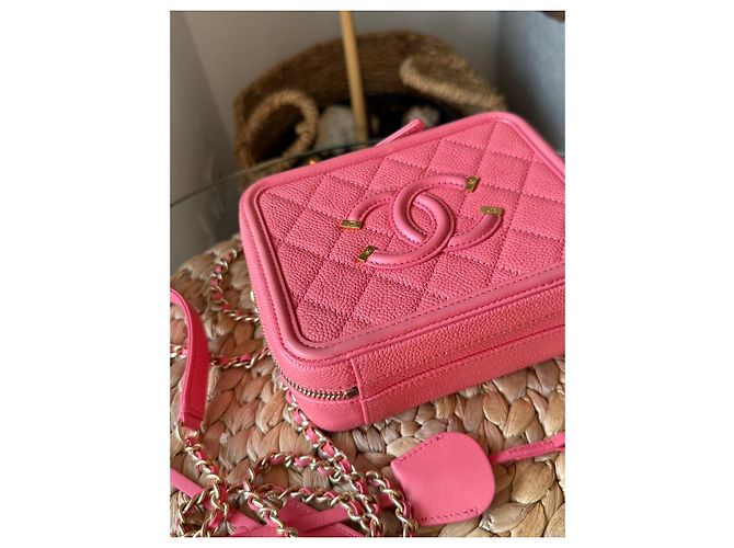 Chanel Vanity Case Cuir Rose - vue 7