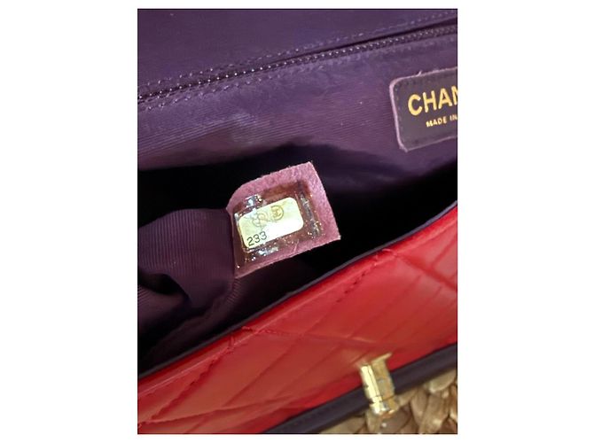 Borsa Chanel in Pelle Trapuntata Rossa e Bordeaux - vista 10