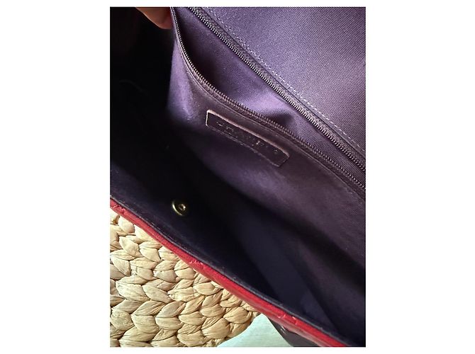 Borsa Chanel in Pelle Trapuntata Rossa e Bordeaux - vista 11
