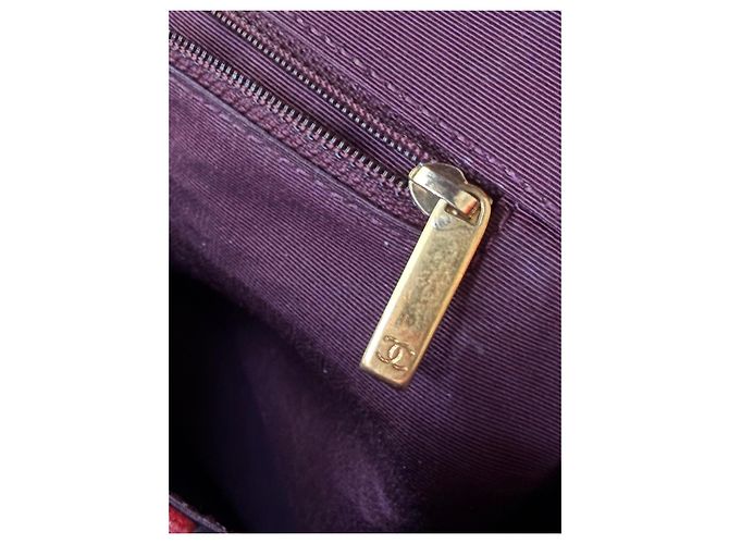 Borsa Chanel in Pelle Trapuntata Rossa e Bordeaux - vista 12