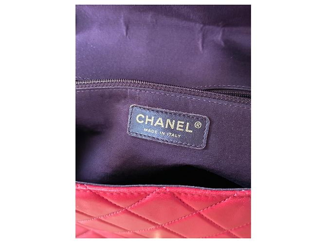 Borsa Chanel in Pelle Trapuntata Rossa e Bordeaux - vista 9