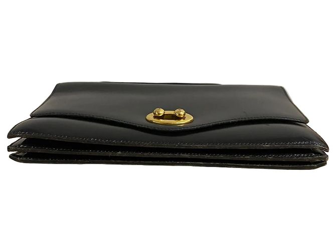 Hermès "Boutonnière" Black Box Leather Top-Handle Bag - vista 7