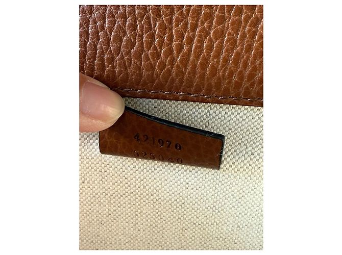 Gucci Dionysus Borsa Piccola in Denim GG Supreme e Pelle Marrone - vista 9