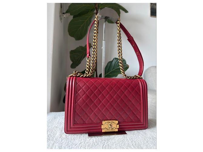Chanel Boy Tasche Rotes Leder - Ansicht 2