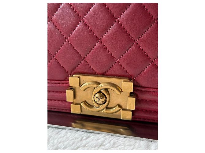 Chanel Boy Tasche Rotes Leder - Ansicht 3