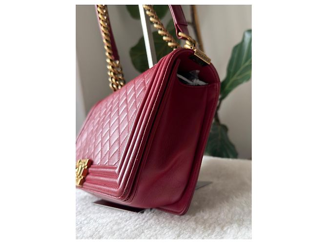 Chanel Boy Tasche Rotes Leder - Ansicht 6